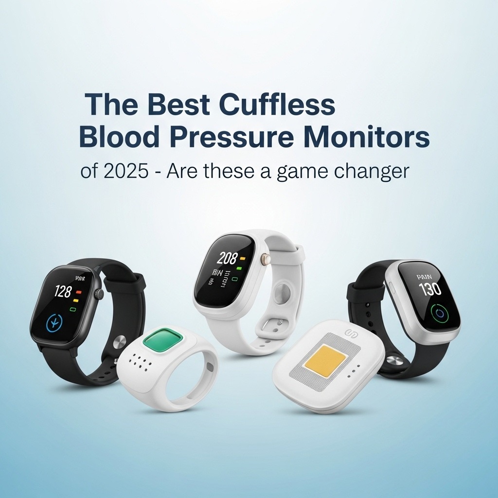 Modern cuffless blood pressure monitor 2025 on wrist