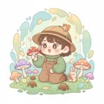 Fresh mushrooms and black truffles displayed side by side on a rustic wooden board.